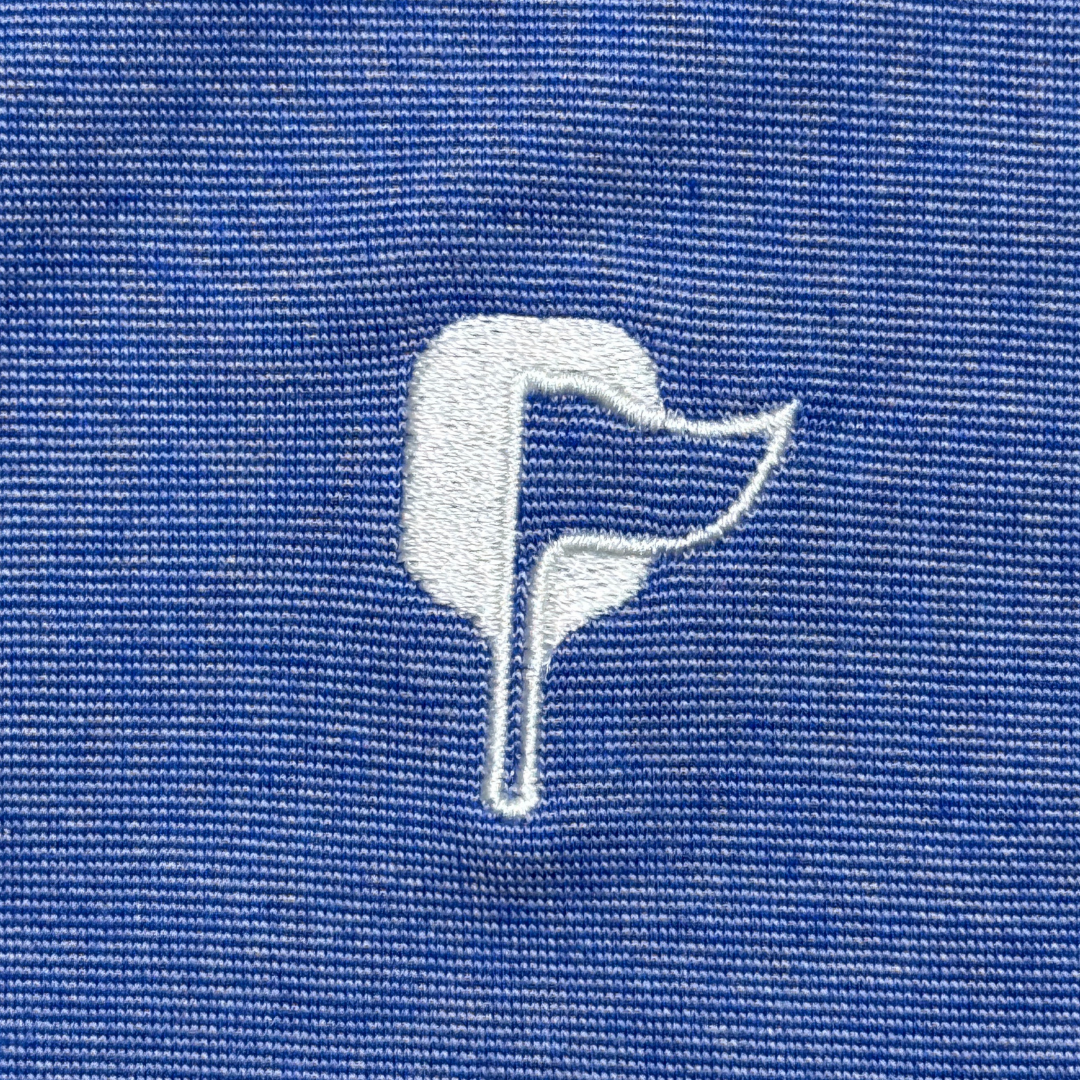 Nautical Blue Butter Stripe Performance Polo