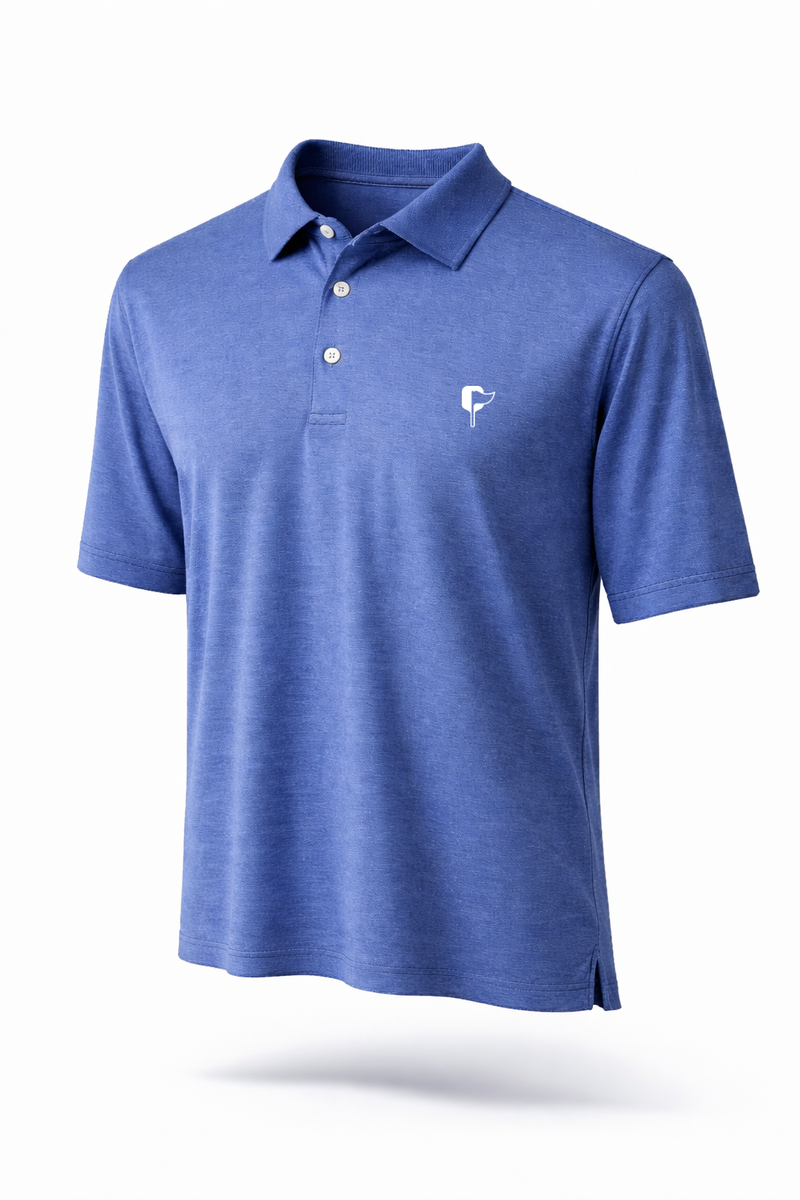 Nautical Blue Butter Stripe Performance Polo
