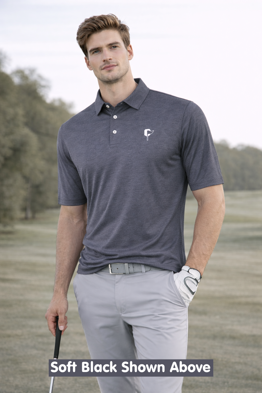 Navy Butter Stripe Performance Polo