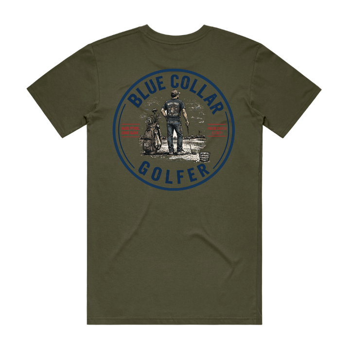 Blue Collar Golfer Logo- Army Green