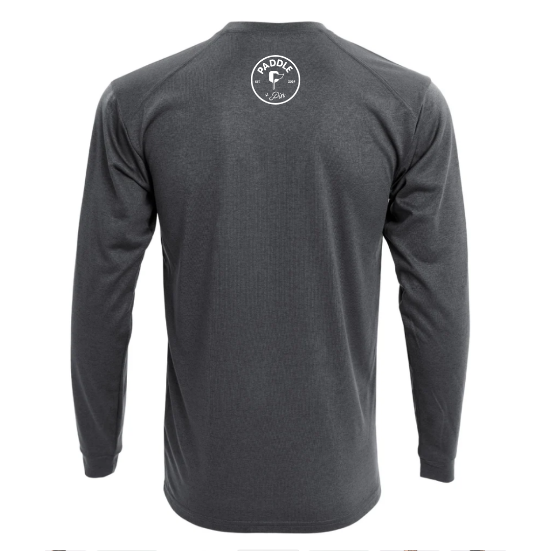 Logo Performance L/S- Heather Dark Gray