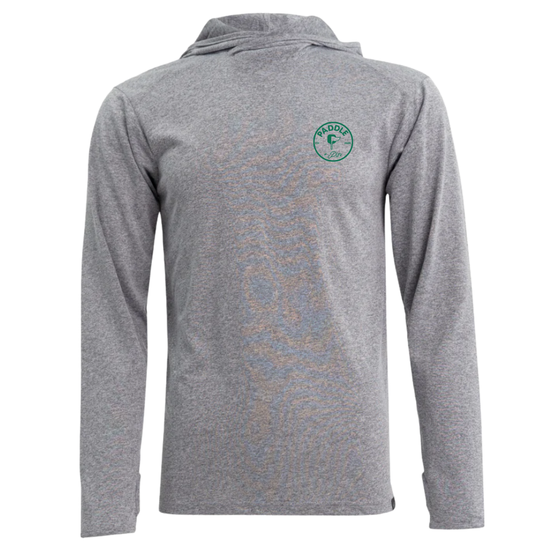 P+P Logo Performance Hoodie- Heather Grey