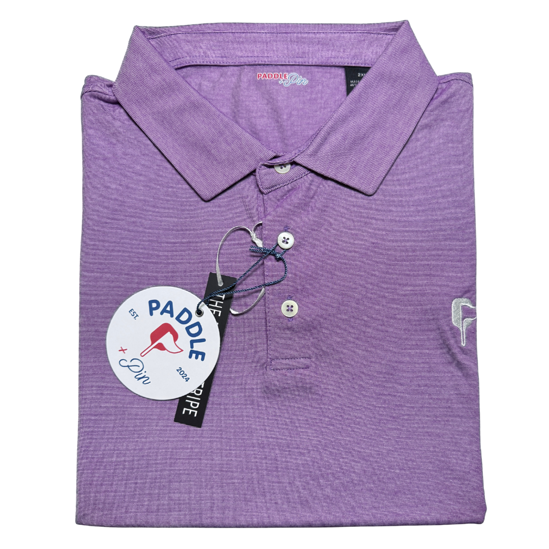 Butter Stripe Performance Polo- Napa Berry