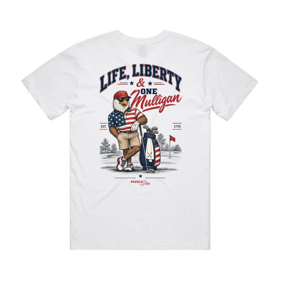 Freedom Golfer Men's SS Tee- White