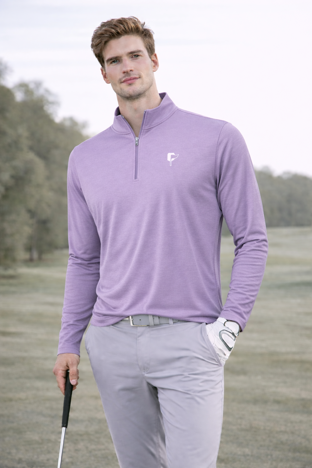 Butter Stripe Half Zip- Lavender