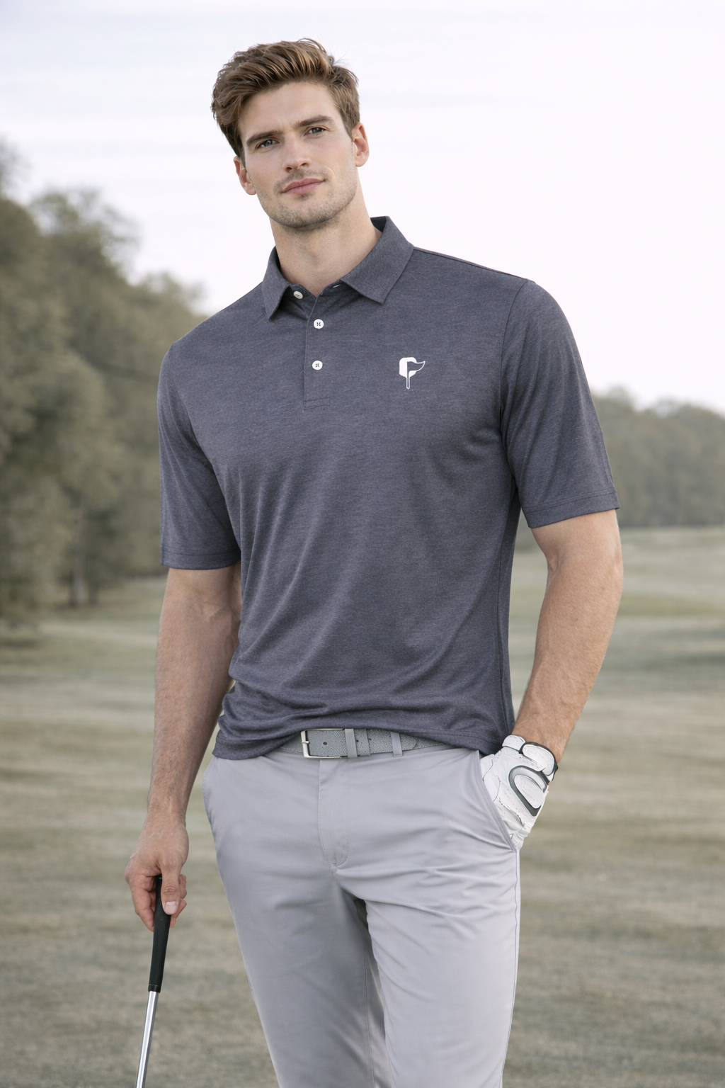 Butter Stripe Performance Polo- Soft Black