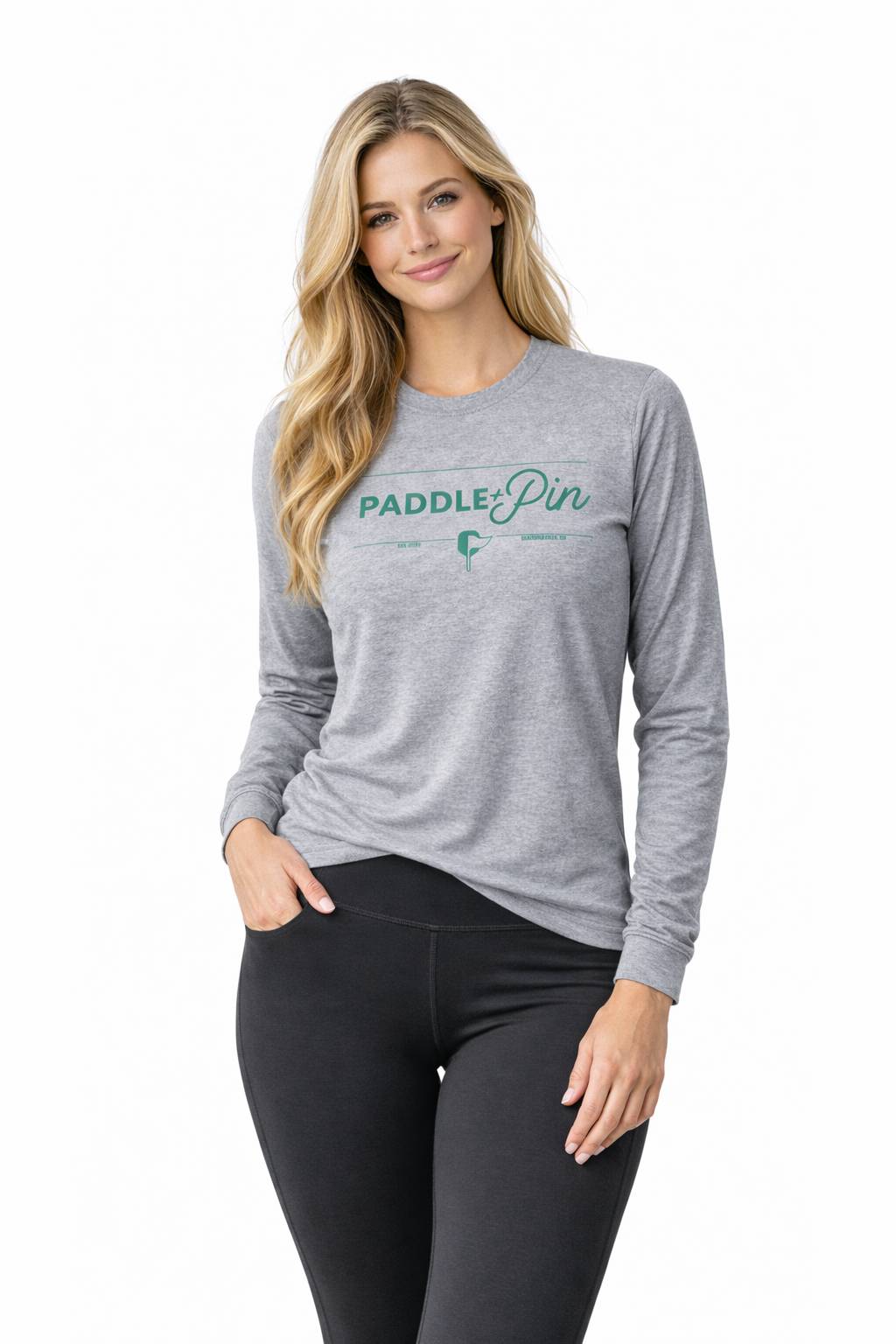 Logo Performance L/S- Heather Grey