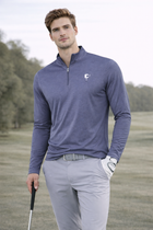 Butter Stripe Half Zip- Navy