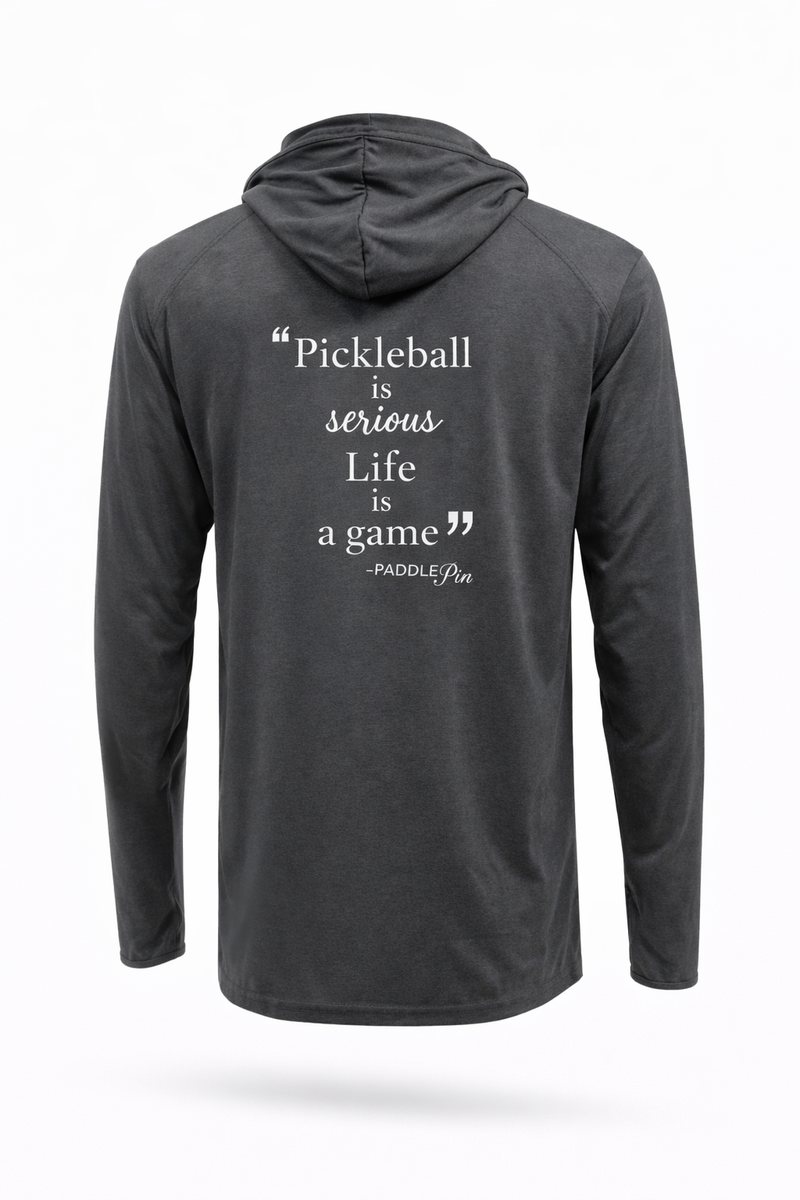 Pickleball is Serious Performance Hoodie- Heather Dark Grey
