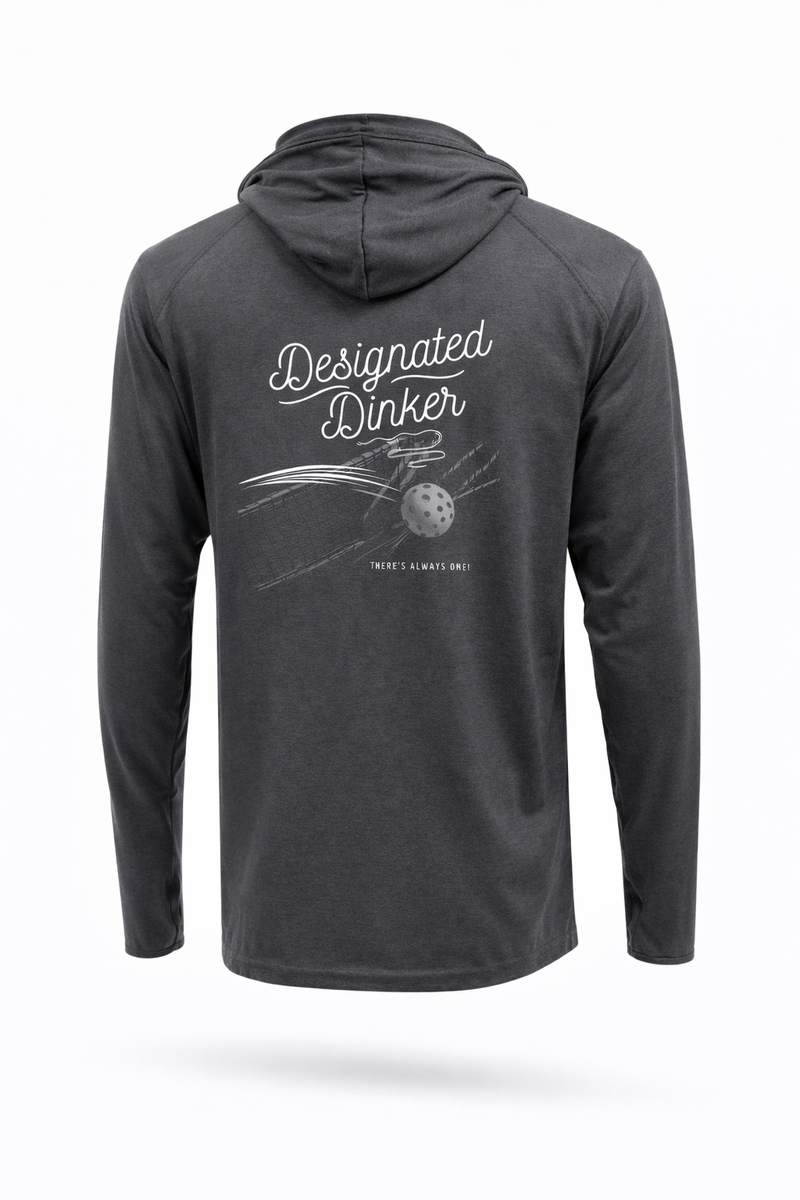 Designated Dinker Performance Hoodie- Heather Dark Gray