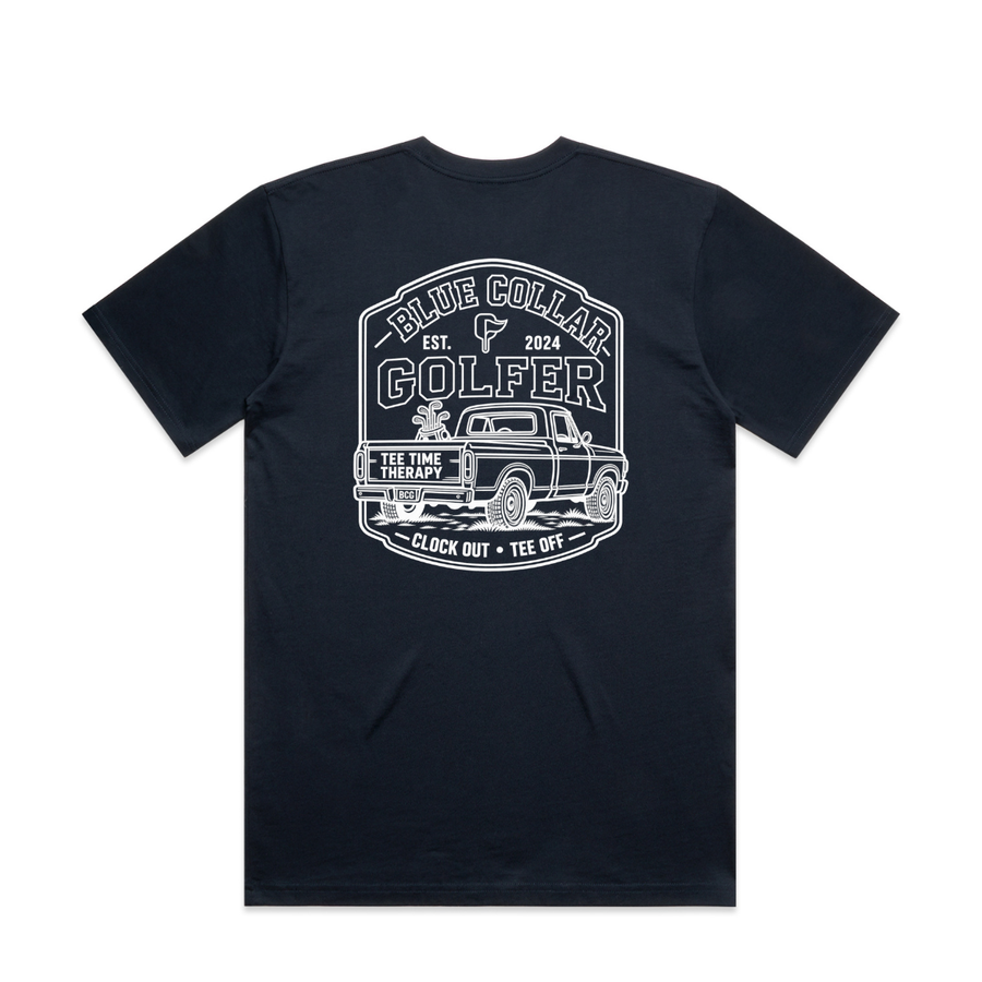 Tee Time Therapy Men's SS Tee- Navy