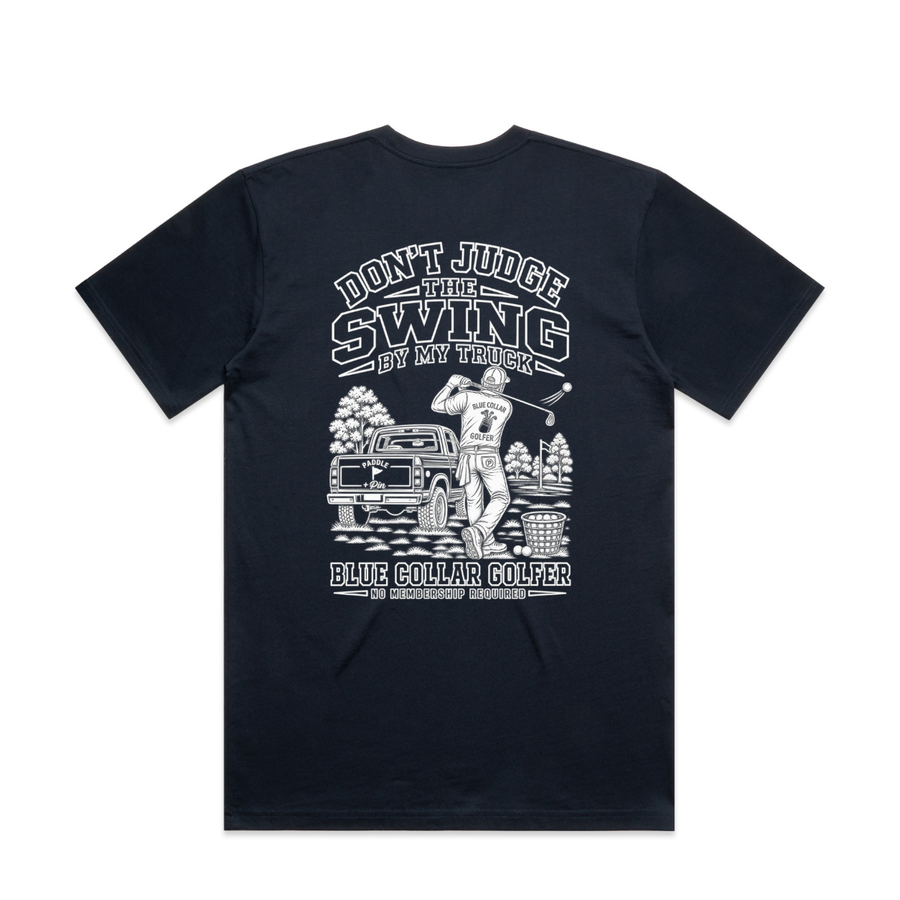 Don't Judge Men's SS Tee- Navy