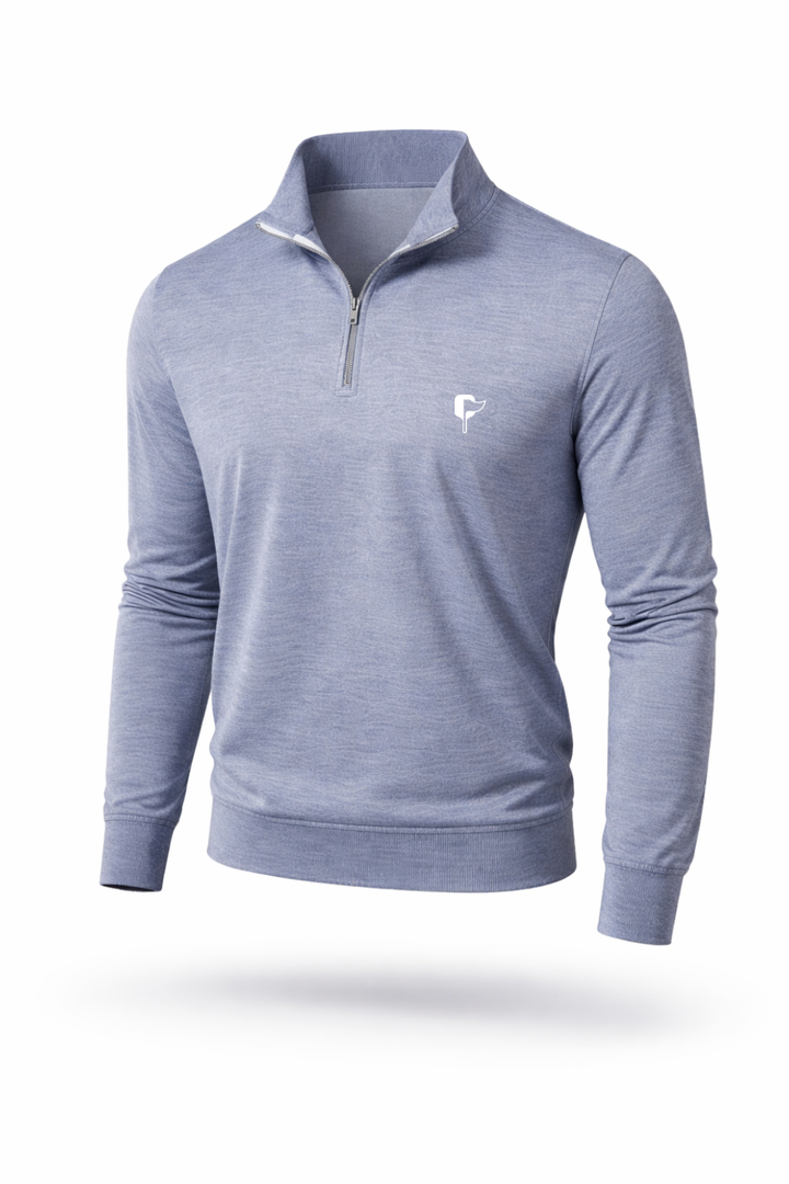 Butter Stripe Half Zip- Navy
