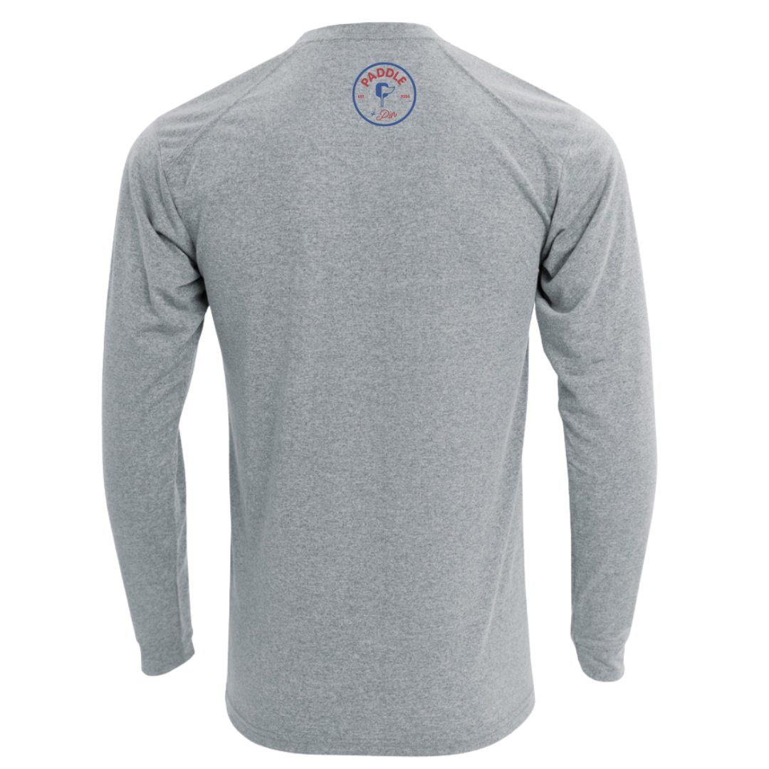 Logo Performance L/S- Heather Grey
